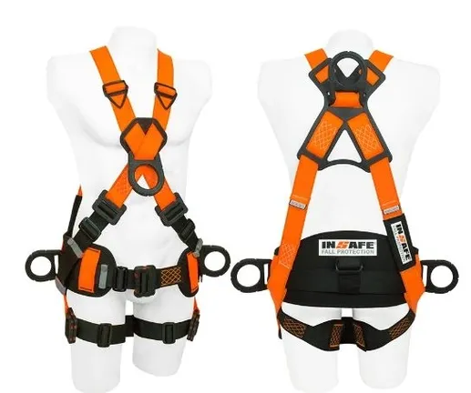IN 8009-1M Arnés 4 Argollas Dieléctrico con Soporte Lumbar INSAFE