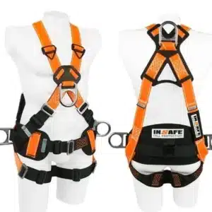 IN 8004-1RX Arnés 4 Argollas en Reata Reflectiva con Soporte Lumbar INSAFE