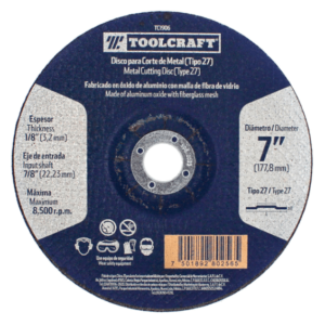 DISCO PARA CORTE METAL 7″X1/8X7/8 TC1906