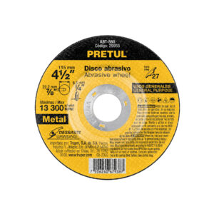 ABT-560 DISCO PARA DESBASTE DE METAL,TIPO 27,DIÁMETRO 4-1/2', PRETUL"