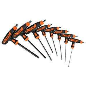 ALL-8TPX JUEGO DE 8 LLAVES ALLEN MANGO T, PUNTA DE BOLA, 5/64′ A 3/8′» TRUPER