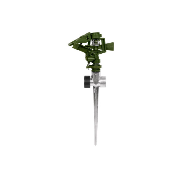 ASPERSOR VERDE, PLÁSTICO, DOS VÍAS, ESTACA DE ZINC DE 11' ASVE-11X