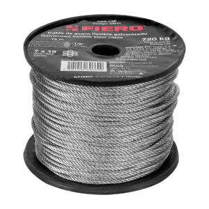 CAB-1/8F CABLE FLEXIBLE DE ACERO 1/8", 75 M FIERO