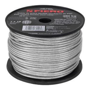 CAB-3/32FX GUAYA FLEXIBLE DE ACERO 3/32", RECUBIERTO PVC 75 M FIERO
