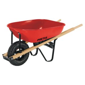CAP-5WNDR CARRETILLA 5.5 FT3, MGOS/MADERA 1-3/4", RUEDA NEUMÁTICA REFORZADA, PRETUL