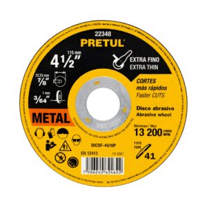 DICOF-4510P DISCO TIPO 41 PARA CORTE EXTRAFINO DE METAL 4-1/2″, 1.0 MM PRETUL