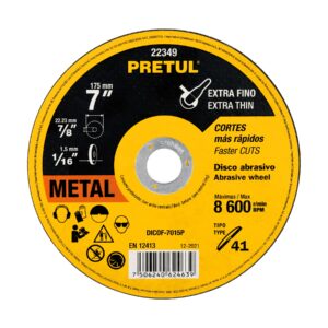 DICOF-7015P DISCO TIPO 41 PARA CORTE EXTRAFINO DE METAL 7″, 1.5 MM PRETUL