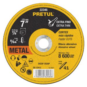 DICOF-7020P DISCO TIPO 41 PARA CORTE EXTRAFINO DE METAL 7″, 1.8 MM PRETUL