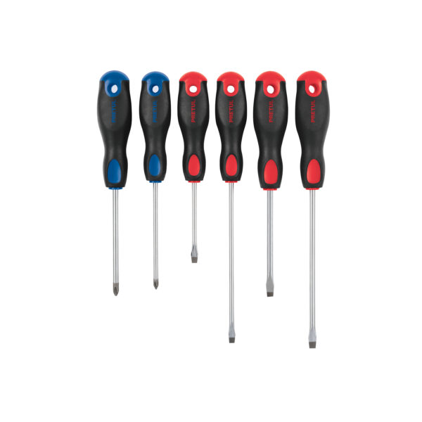JUEGO DE DESTORNILLADORES, 6 PIEZAS, MANGO COMFORT GRIP, PRETUL JD-6BP