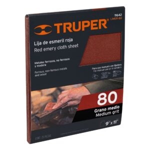 LIMER-80 LIJA DE ESMERIL ROJA, GRANO 80″ TRUPER