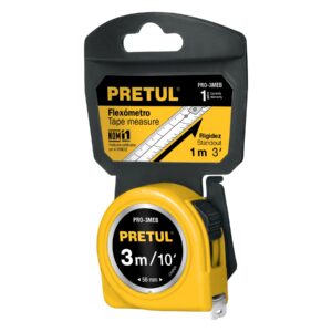 PRO-3MEB FLEXÓMETRO, AMARILLO, 3M,CINTA 1/2″, PRETUL,TARJETA PLÁSTICA
