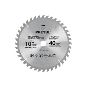 ST-1040EP DISCO SIERRA P/MADERA 10′, 40 DIENTES, CENTRO 1′, PRETUL»
