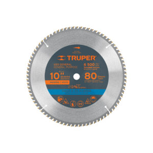 ST-1080 DISCO SIERRA P/MADERA 10″, 80 DIENTES, CENTRO 5/8″ TRUPER