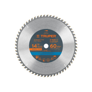 ST-1460E DISCO SIERRA TUNGSTENO 14″, 60 DIENTES, CENTRO 1″ TRUPER