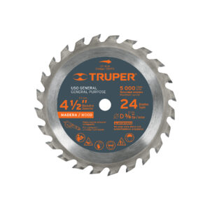 ST-424 DISCO SIERRA P/MADERA 4-1/2′, 24 DIENTES, CENTRO 3/8′» TRUPER