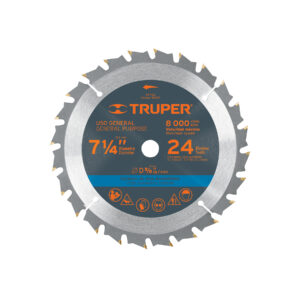 ST-724 DISCO SIERRA P/MADERA 7-1/4″, 24 DIENTES, CENTRO 5/8″ TRUPER