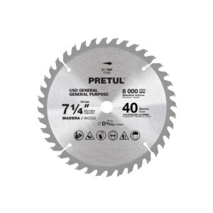ST-740P DISCO SIERRA P/MADERA 7-1/4′,40 DIENTES ,CENTRO 5/8′, PRETUL»