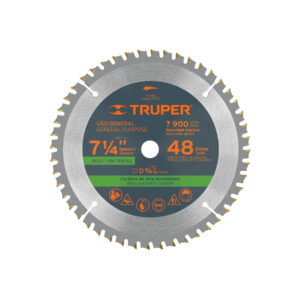 ST-748 DISCO SIERRA P/PLÁSTICO 7-1/4′, 48 DIENTES, CENTRO 5/8′» TRUPER