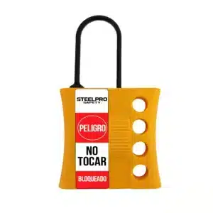 DISPOSITIVO DE BLOQUEO MÚLTIPLE TIPO CANDADO NYLON AMARILLO MARCA STEELPRO