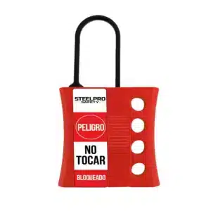 DISPOSITIVO DE BLOQUEO MÚLTIPLE TIPO CANDADO NYLON ROJO MARCA STEELPRO