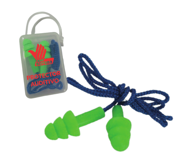 PINO 3 MEMBRANAS — PROTECTOR AUDITIVO DE INSERCIÓN 3 MEMBRANAS COLOR VERDE NIVEL DE ATENUACIÓN NRR=25DB SNR=27DB  BOUYAN