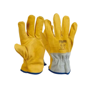 GUANTE CUERO DRIVER AMARILLO MARCA STEELPRO