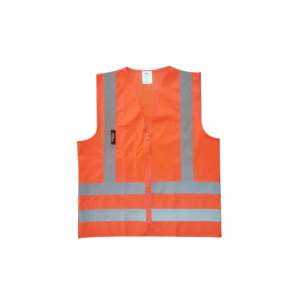 CHALECO REFLECTIVO MALLA COLOR NARANJA, 150 GRAMOS, CON BOLSILLO FRONTAL Y CIERRE DE CREMALLERA PLÁSTICO, TALLA ÚNICA