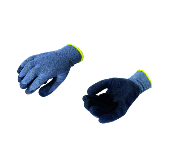 GUANTE ECO POLIÉSTER Y ALGODÓN CALIBRE 10 RECUBIERTO EN LÁTEX NEGRO CORRUGADO BOUYAN TALLA 9,10