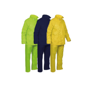 TRAJE IMPERMEABLE DE DOS PIEZAS  AZUL EN POLIÉSTER/PVC. TALLA XL/XXL