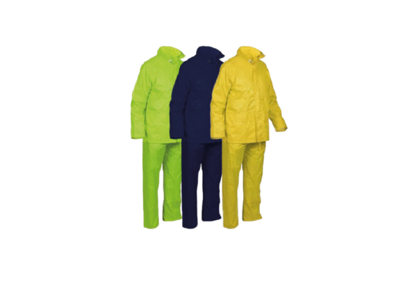 TRAJE IMPERMEABLE DE DOS PIEZAS  VERDE EN POLIÉSTER/PVC. TALLA XL/XXL