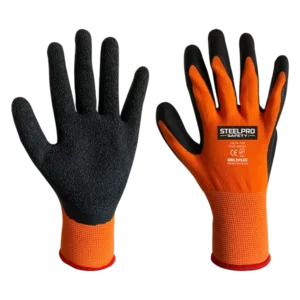 GUANTE MULTIFLEX POLIESTER LATEX NARANJA -L MARCA STEELPRO