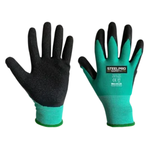 GUANTE MULTIFLEX POLIESTER LATEX VERDE -L MARCA STEELPRO