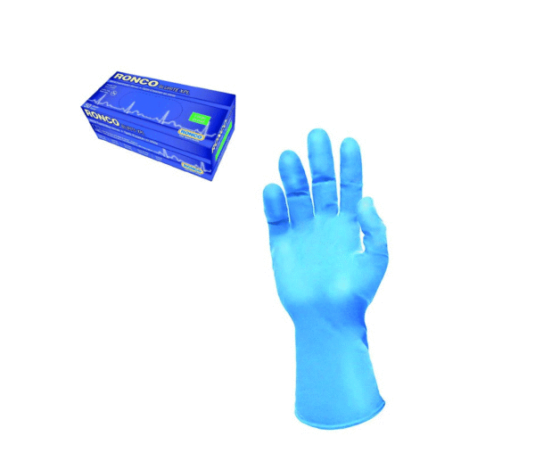 GUANTE NI 12 GUANTES 100% NITRILO AZUL, EXTRA LARGOS, SIN TALCO, 12” CAL 9. PUÑO EXTENDIDO BOUYAN TALLA M,L,XL