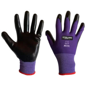 GUANTE MULTIFLEX POLIESTER NITRILO PURPURA -L MARCA STEELPRO