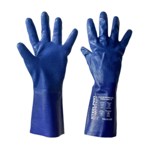 GUANTE NITRILSAFE THERM 13″ AZUL SOPORTADO 100°C Talla 10 MARCA STEELPRO