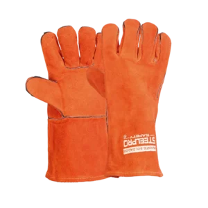 GUANTE SOLDADOR CARNAZA NARANJA S/R MARCA STEELPRO