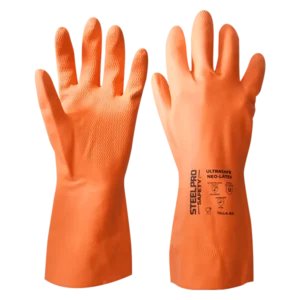 GUANTE ULTRASAFE NEO-LATEX NARANJA 28mil 13″ Talla 10 MARCA STEELPRO
