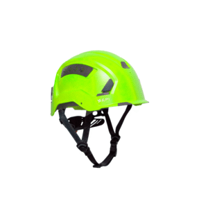 Casco Epi de Rescate para operaciones, trabajos en altura, espacios confinados y actividades de rescate. Color Verde Neon Marca EPI Referencia CA-G-D30-GN