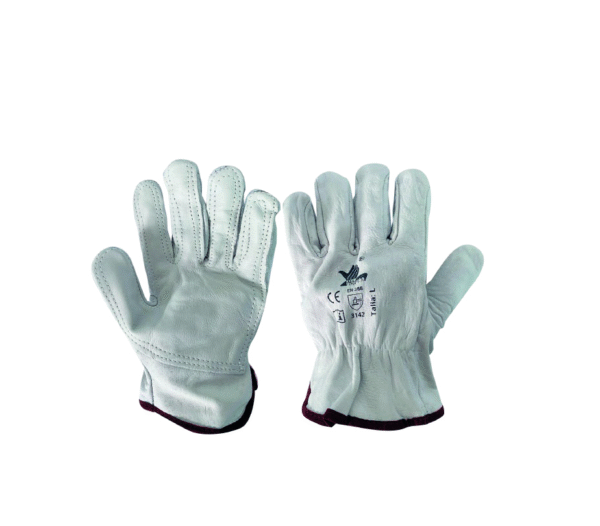 GUANTE CALF W2 GUANTE VAQUETA CON REFUERZO EXTERNO COLOR BLANCO BOUYAN TALLA L Y XL