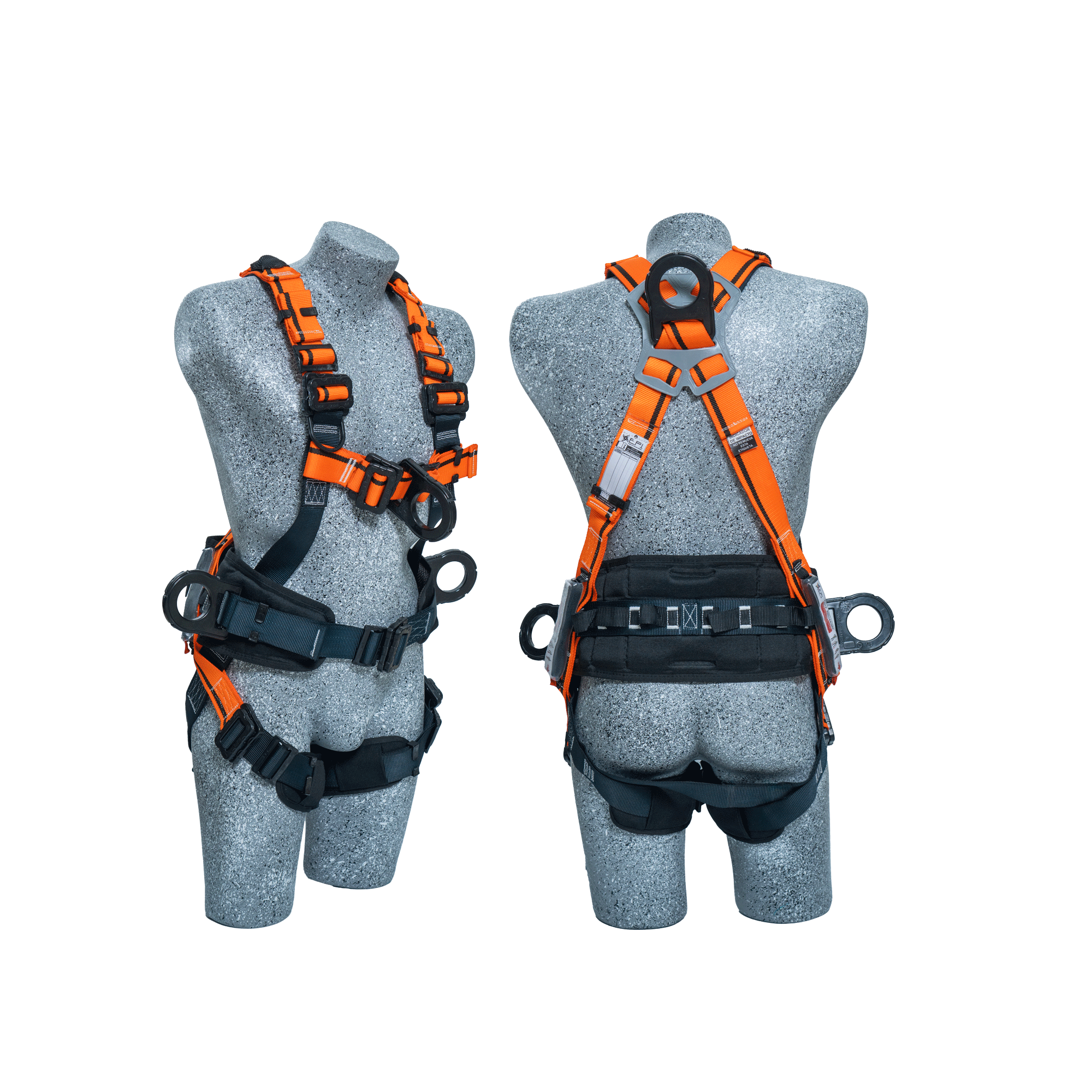 Arnes EPI dieléctrico certificado de 6 argollas modelo en H con faja lumbar Marca EPI