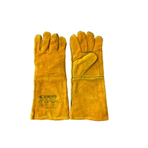 GOLD GUANTE EN CARNAZA SOLDADOR AMARILLO CON REFUERZO EN PALMA, HILO KEVLAR Y MATACHISPA. 16″ BOUYAN TALLA ÚNICA