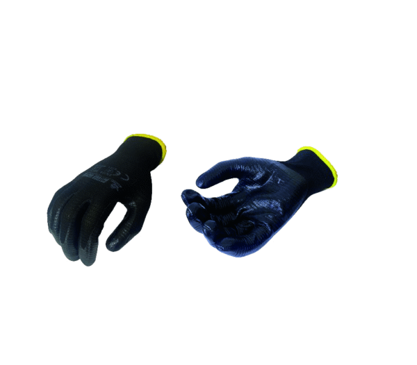 GUANTE GRIP POLIÉSTER RECUBIERTO EN NITRILO CORRUGADO CALIBRE 13 BOUYAN TALLA 8,9,10