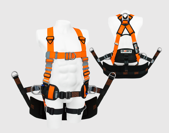 Arnes 4 Argollas en H con Soporte Lumbar y Silla de Suspensión INSAFE IN-8005-15