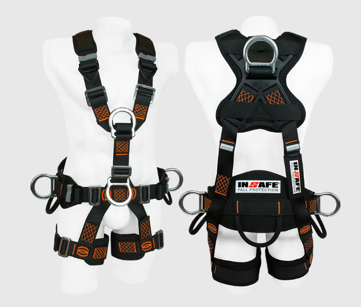 Arnes 7 Argollas para Rescate y Espacios Confinados en Aluminio con Soporte Lumbar INSAFE IN-8007-1AL