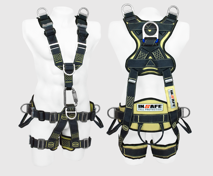 Arnes 7 Argollas para Rescate y Espacios Confinados en Kevlar con Soporte Lumbar INSAFE IN-8007-1K