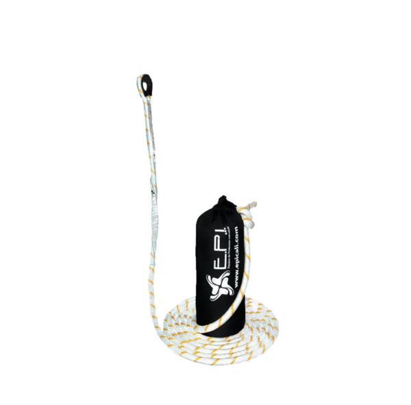 Linea de Vida Epi Vertical en cuerda de poliéster de 11 mm de diámetro con ojal a un extremo y contrapeso. 40 Metros de Longitud Marca EPI
