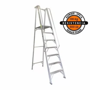ESCALERA ALUMINIO PLATAFORMA C/BARAN 2 CAPACIDAD 136G FANES