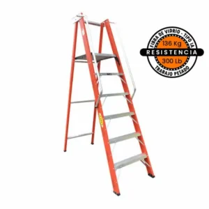 FANE ESCALERA FIBRA DE VIDRIO PLATLATAFORMA C/BARAND CAPACIDAD136KG FANES