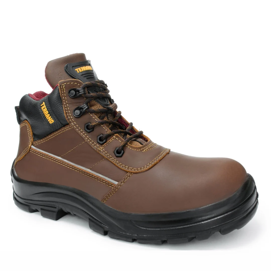 BOTAS DE SEGURIDAD  DIELECTRICA ELITE SEG. INYECCIÓN CAFÉ MADERA / CUERO NOBUCK – REFLECTIVO PLANTILLA EN POLIURETANO FORRADA TALLA 35 A 46
