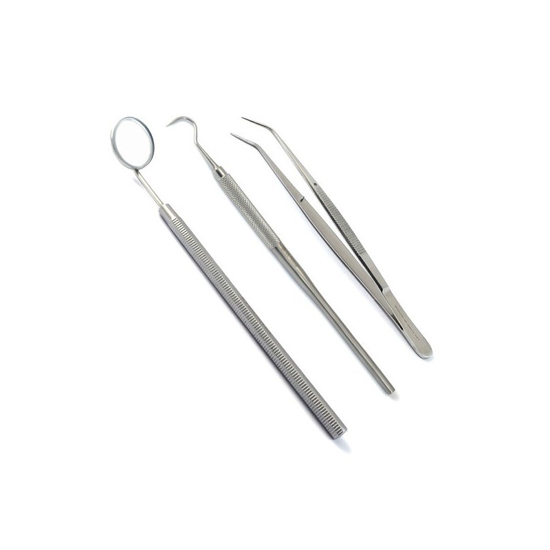 KIT BÁSICO METÁLICO ODONTOLÓGICO X 3 INSTRUMENTOS